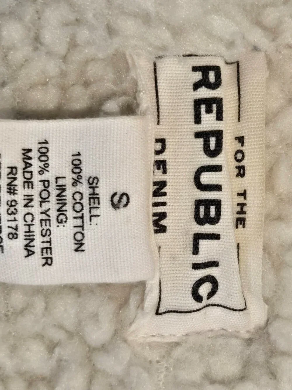 Republic Denim Sherpa lined Denim Jacket  S